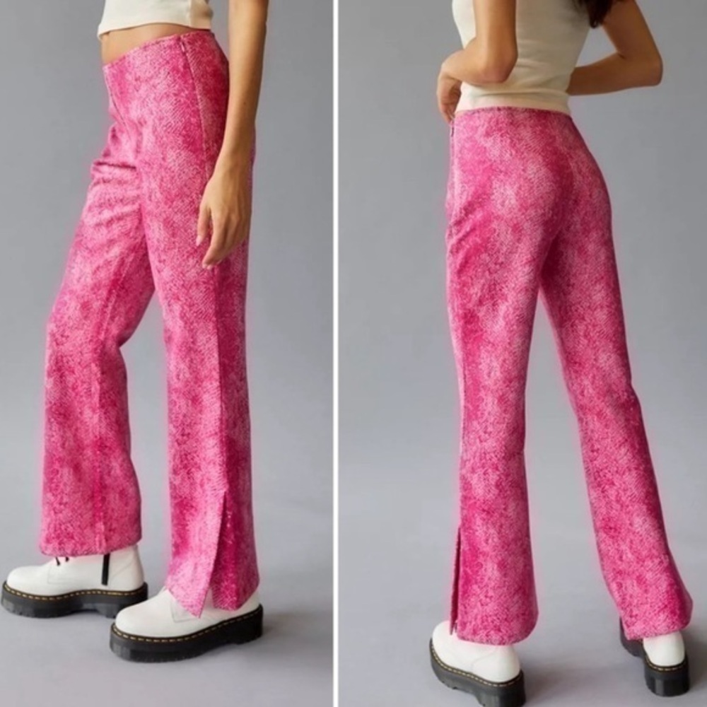 Urban Outfitters Vivica soft faux stretch suede split flare side zip pants 10